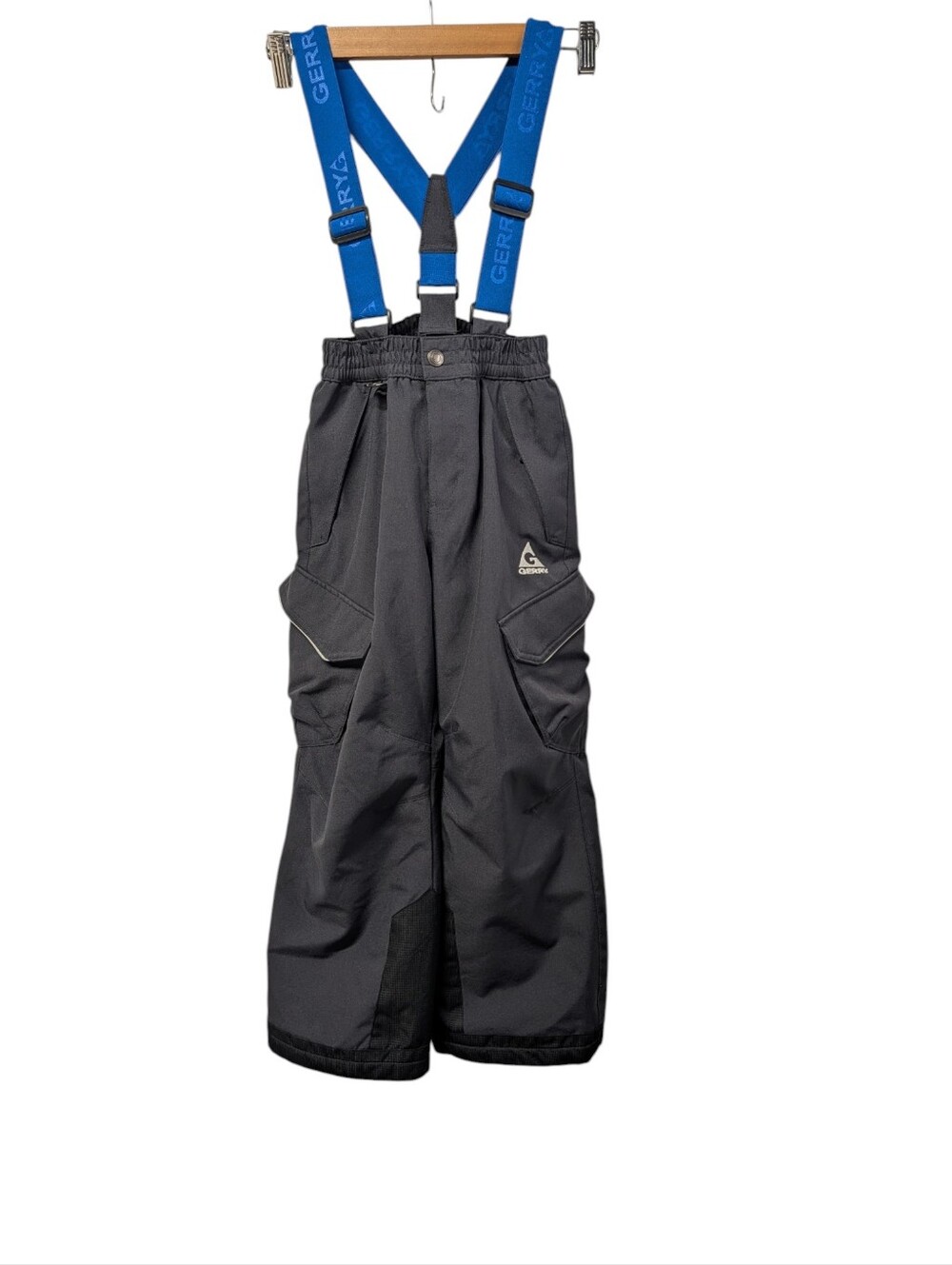 GERRY Kids Snow Pants Bibs Size S (7/8) Black Insulated Ski Suspenders
